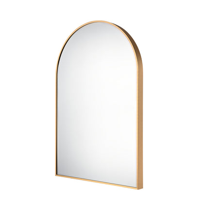 Elegant arched wall mirror with color gold frame