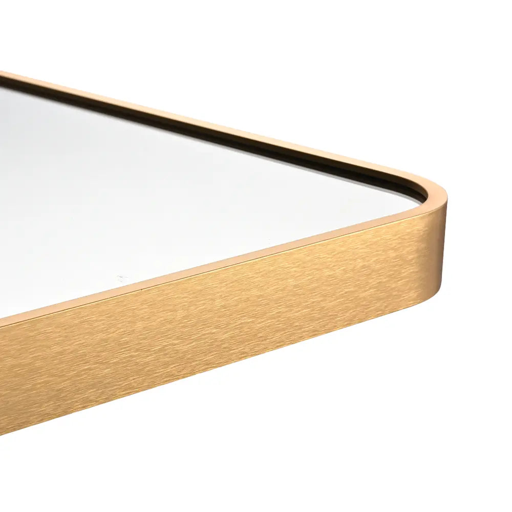 Sleek rectangular metal-framed wall mirror