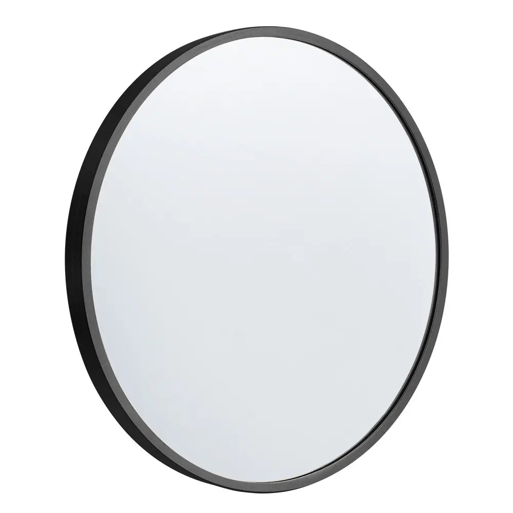 Round bathroom vanity wall mirror with sleek aluminium frame