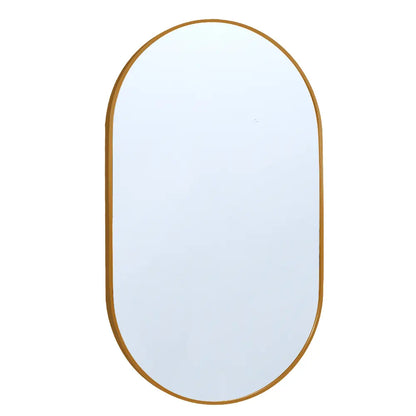 Oval bathroom vanity wall mirror with sleek aluminium frame