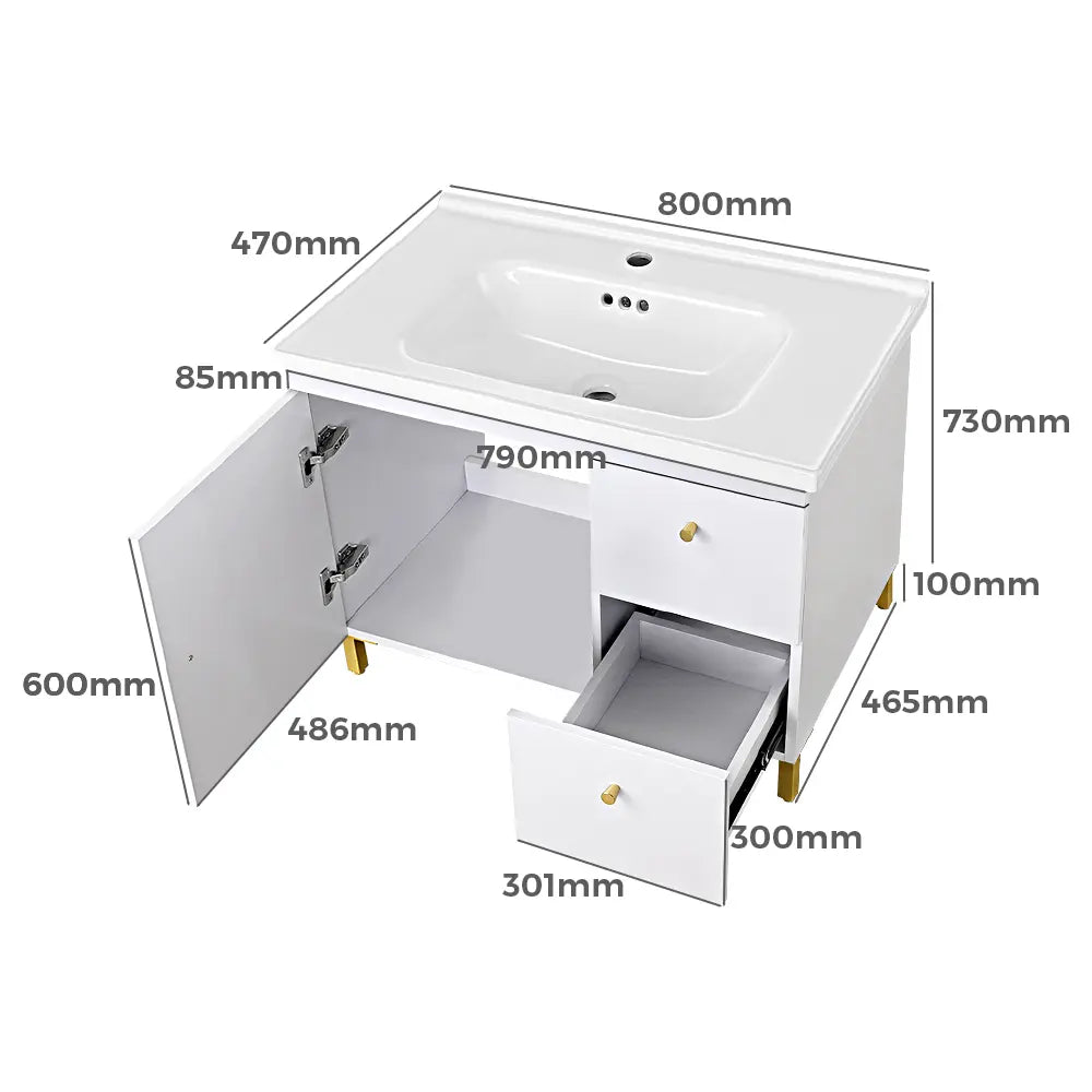 Cove 800mm Freestanding Single Vanity