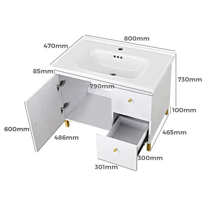 Cove 800mm Freestanding Single Bathroom Vanity with Basin