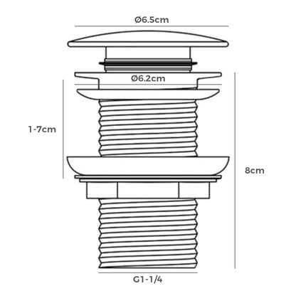 Cali 32mm Darma Chrome Slotted Basin Pop-Up Waste