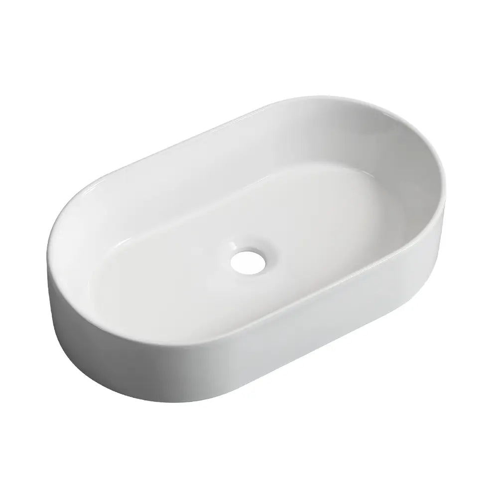 Sabina 525mm White Oval Ceramic Above Counter Basin