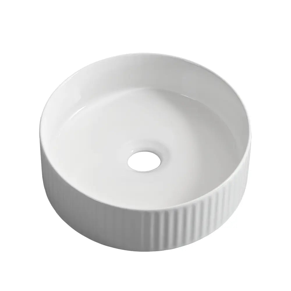 Kiora 360mm White Round Ceramic Above Counter Basin