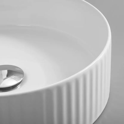 Kiora 360mm White Round Ceramic Above Counter Basin