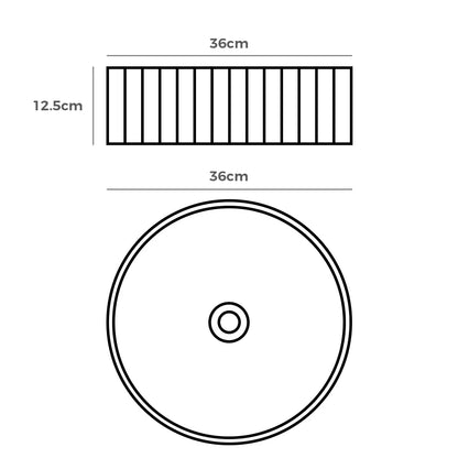 Kiora 360mm White Round Ceramic Above Counter Basin