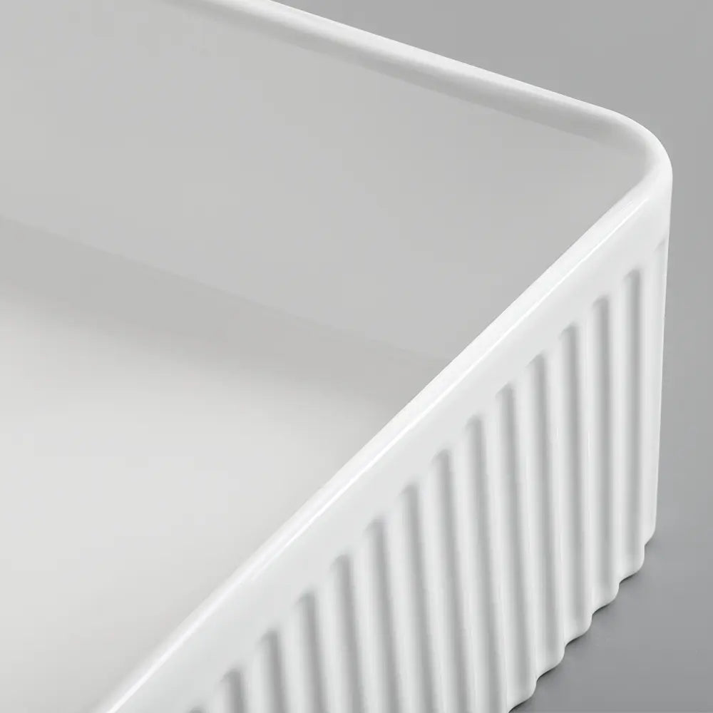 Kiora 415mm White Rectangular Above Counter Ceramic Basin