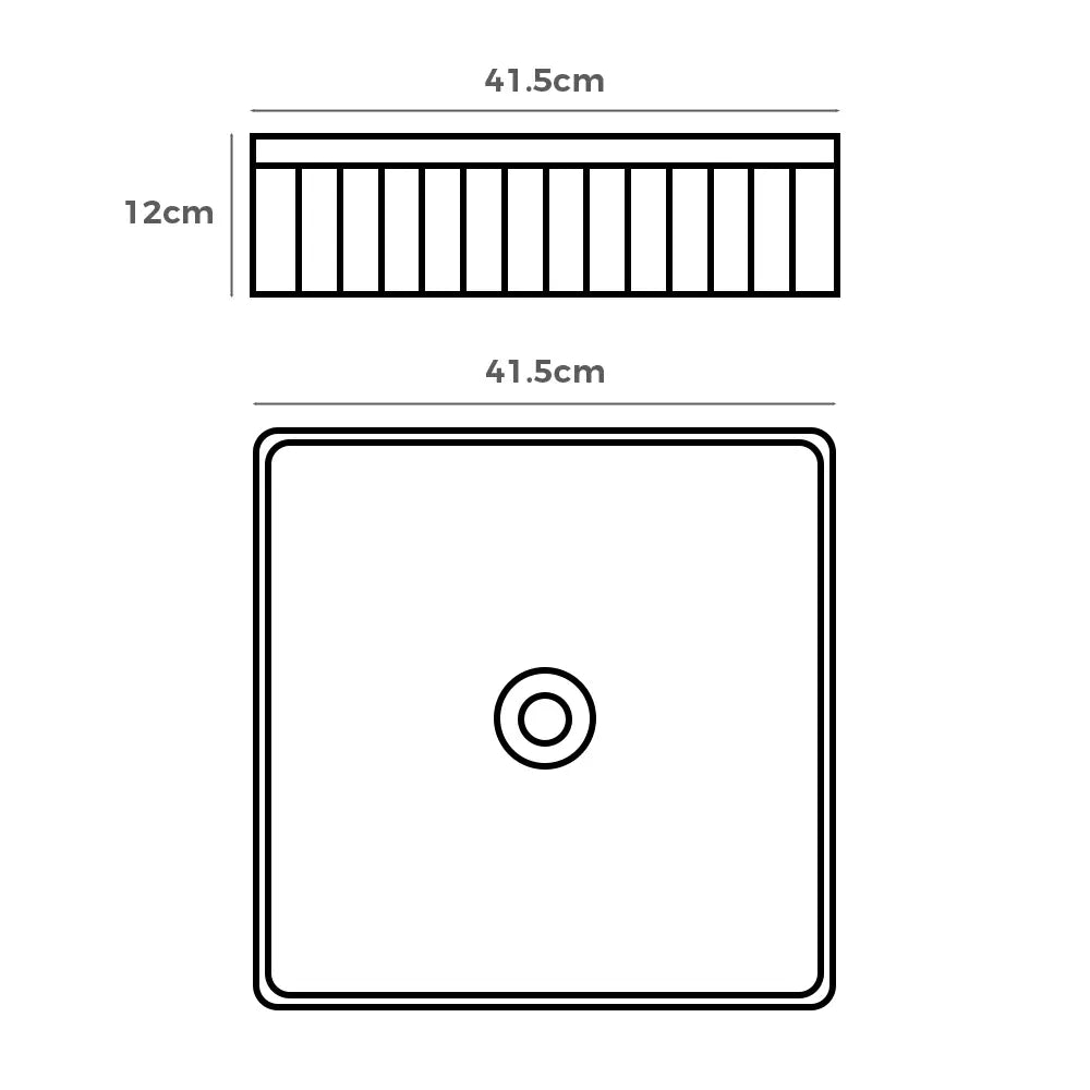 Kiora 415mm White Rectangular Above Counter Ceramic Basin