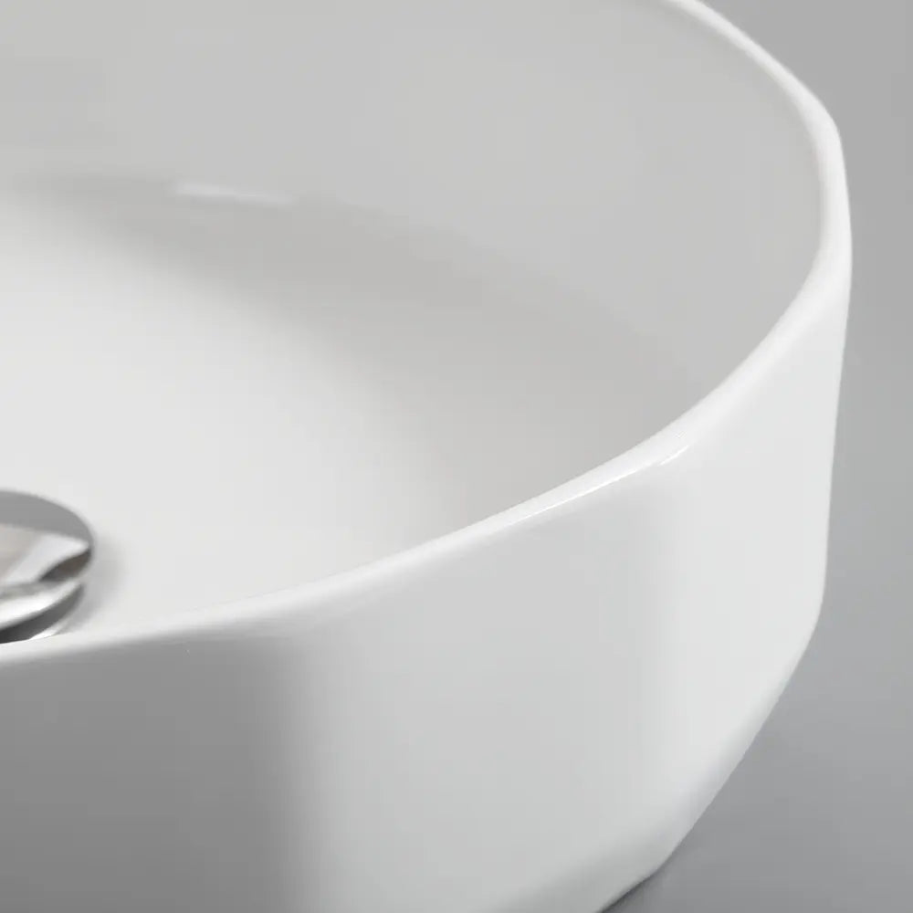 Marlo 400mm White Round Ceramic Above Counter Basin