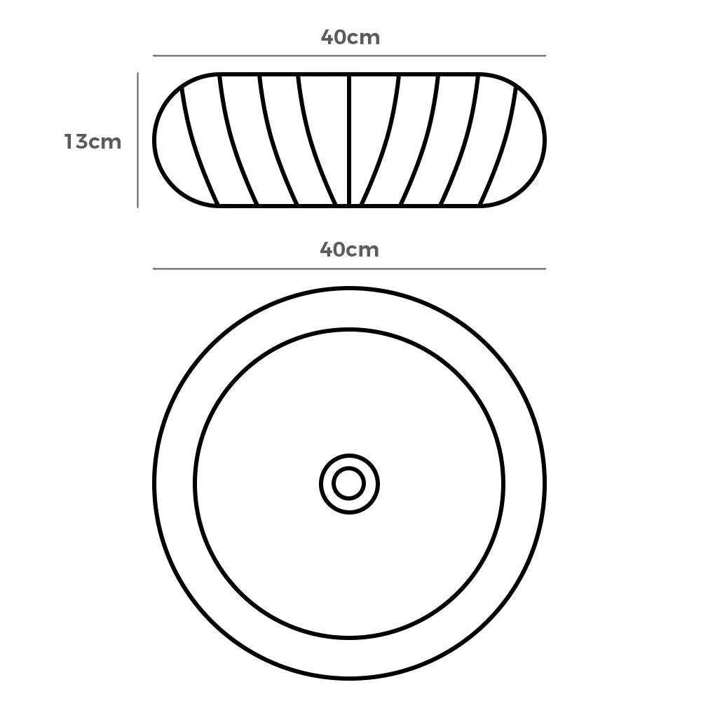 Marlo 400mm White Round Ceramic Above Counter Basin