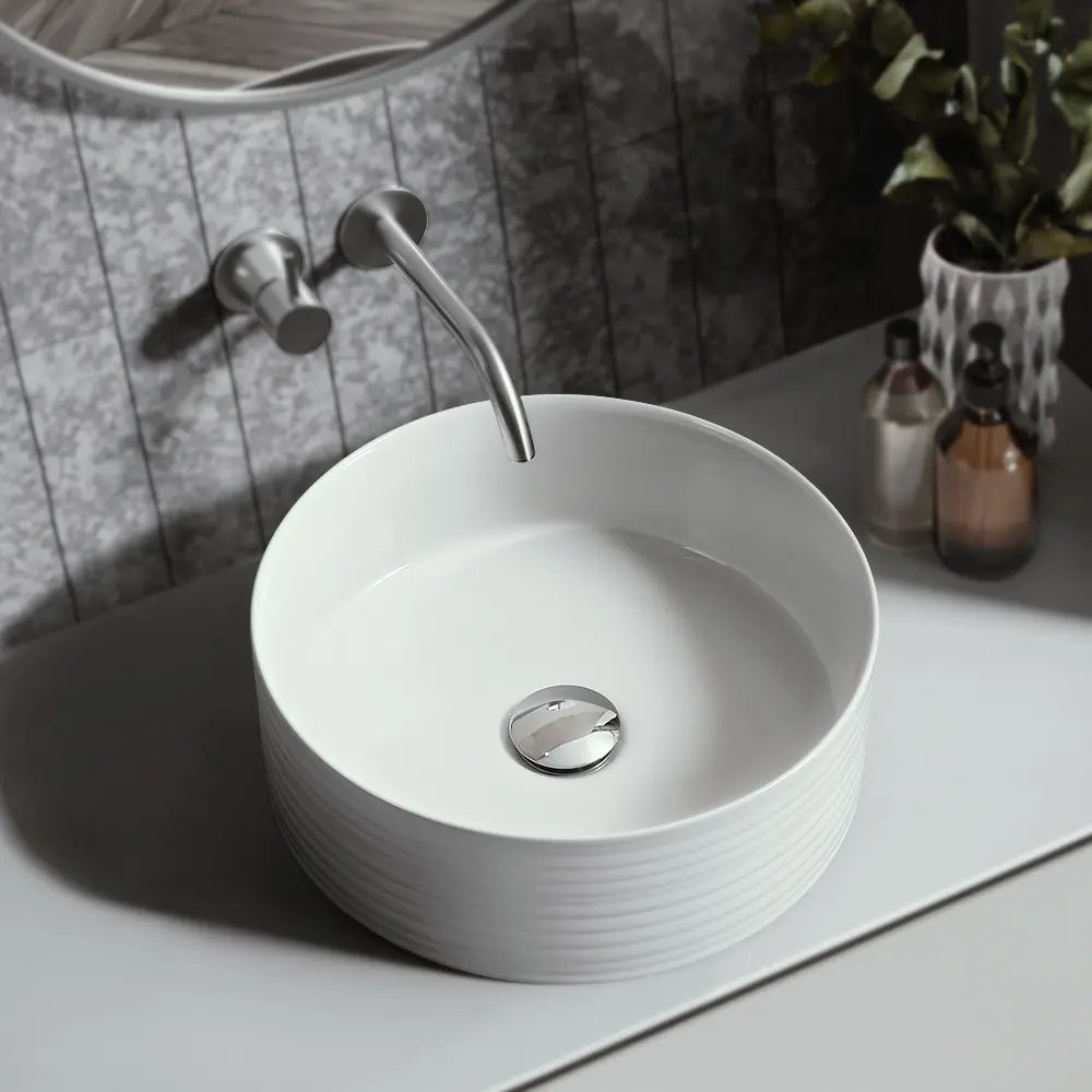 Seymour 365mm White Round Ceramic Above Counter Basin