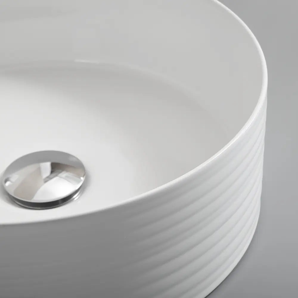 Seymour 365mm White Round Ceramic Above Counter Basin