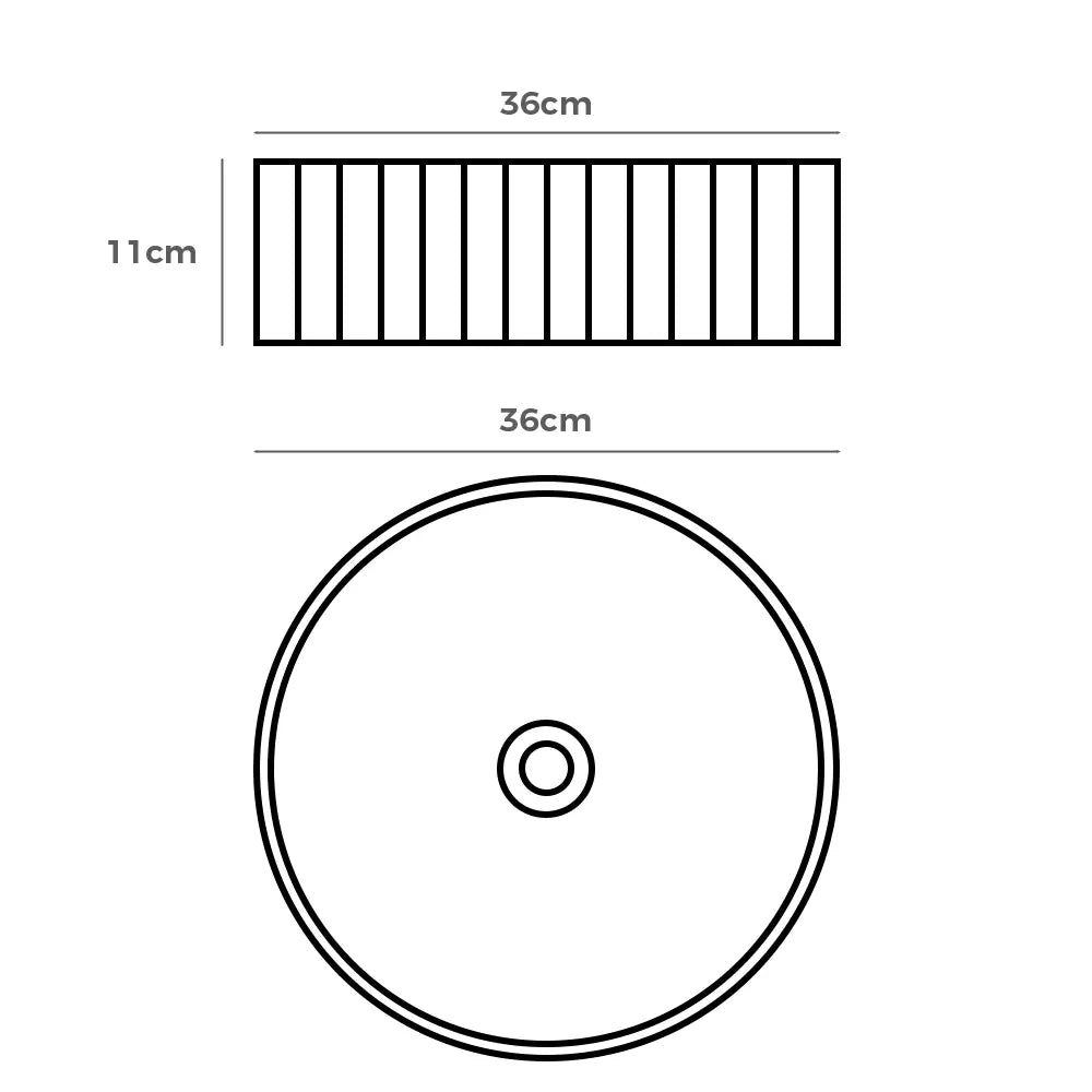 Marlo 360mm White Round Fluted Ceramic Above Counter Basin