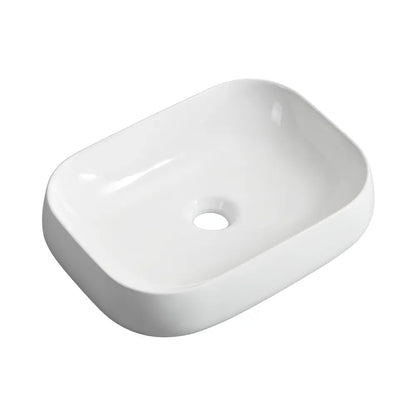 Sabina 610mm White Rectangular Above Counter Ceramic Basin