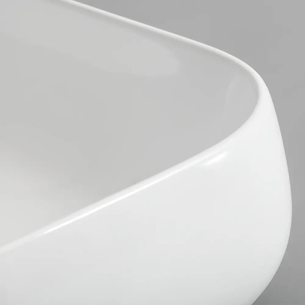 Sabina 610mm White Rectangular Above Counter Ceramic Basin