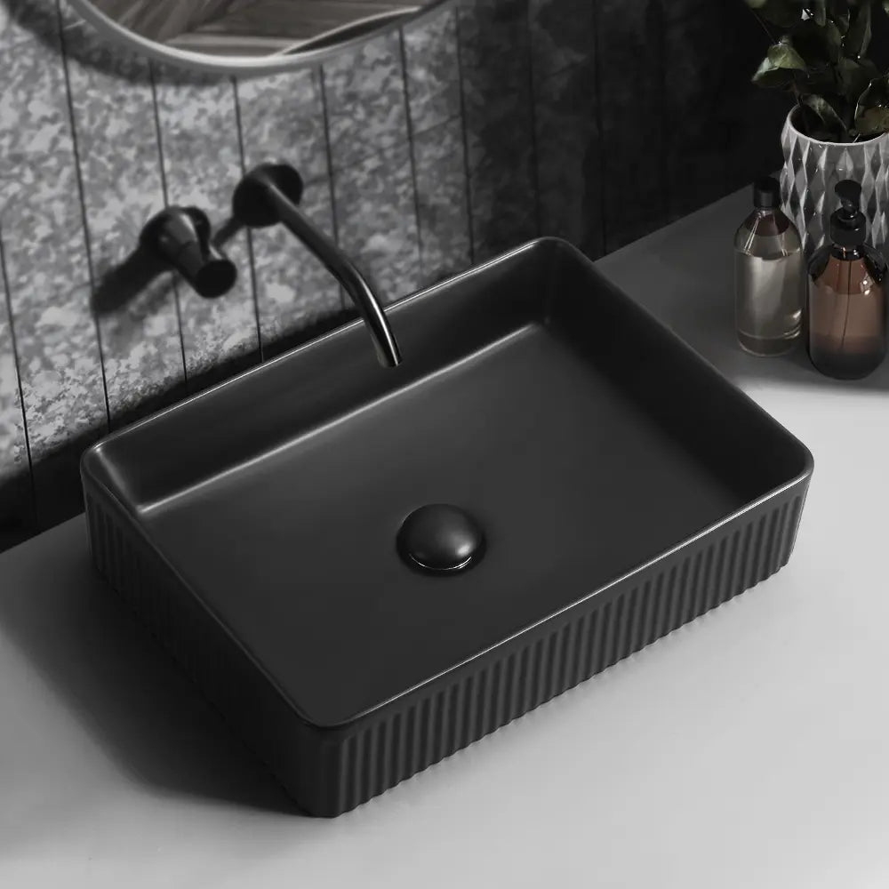 Nueva 510mm Matte Rectangle Ceramic Above Counter Basin