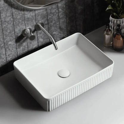 Nueva 510mm Matte Rectangle Ceramic Above Counter Basin