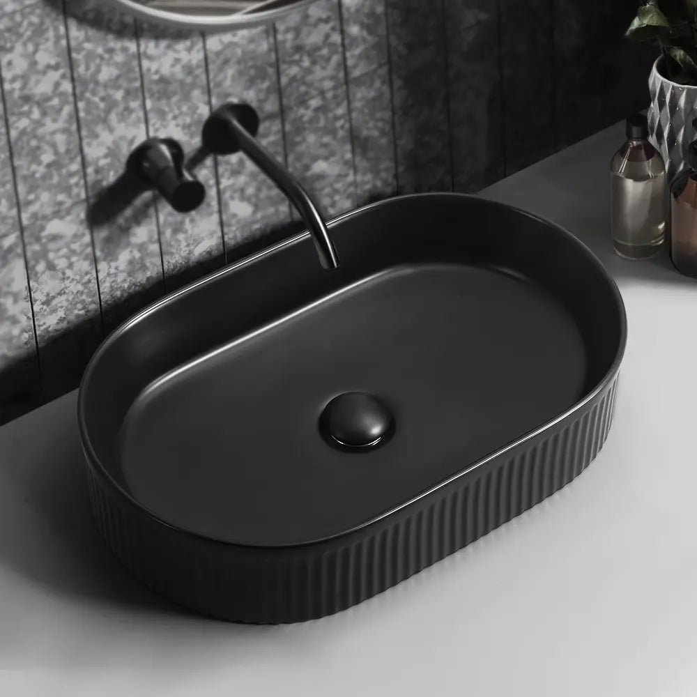 Nueva 580mm Matte Oval Ceramic Above Counter Basin