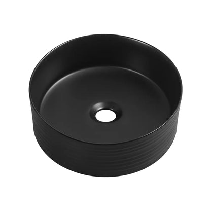 Amaroo 360mm Matte Black Round Ceramic Above Counter Basin