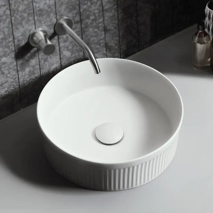 Nueva 365mm White Matte Round Ceramic Above Counter Basin