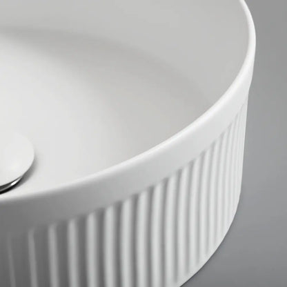 Nueva 365mm White Matte Round Ceramic Above Counter Basin