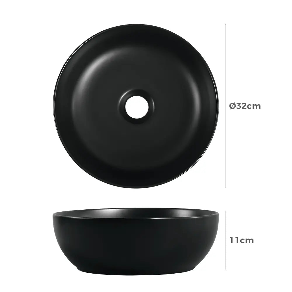 Quay 320mm Matte Round Ceramic Above Counter Basin