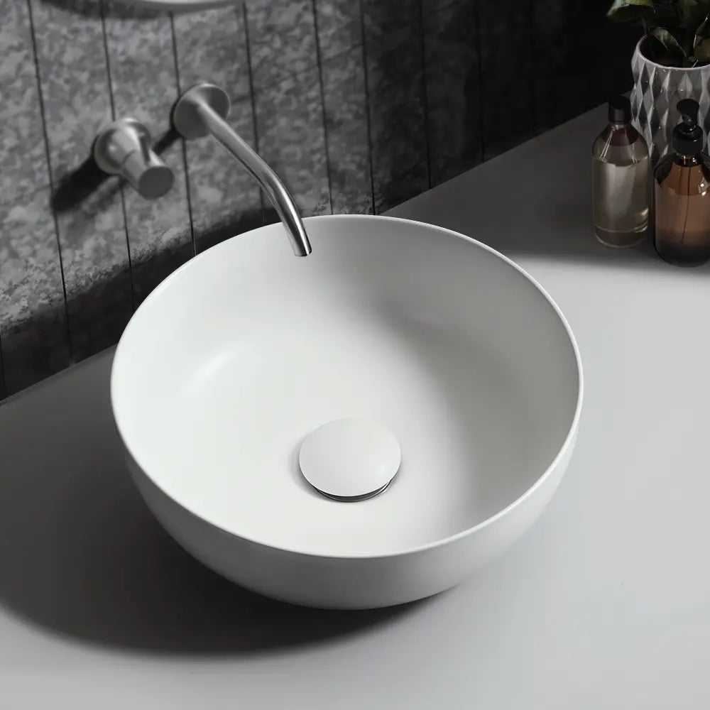 Quay 320mm Matte Round Ceramic Above Counter Basin