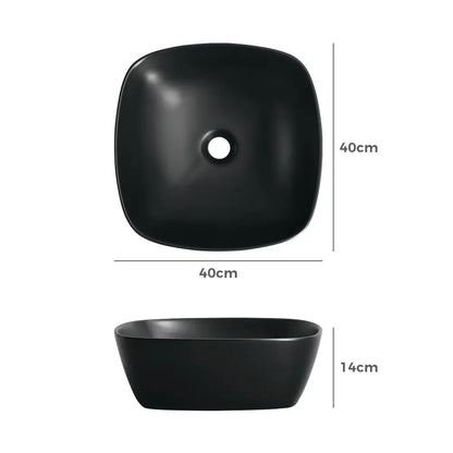 Quay 400mm Matte Square Ceramic Above Counter Basin