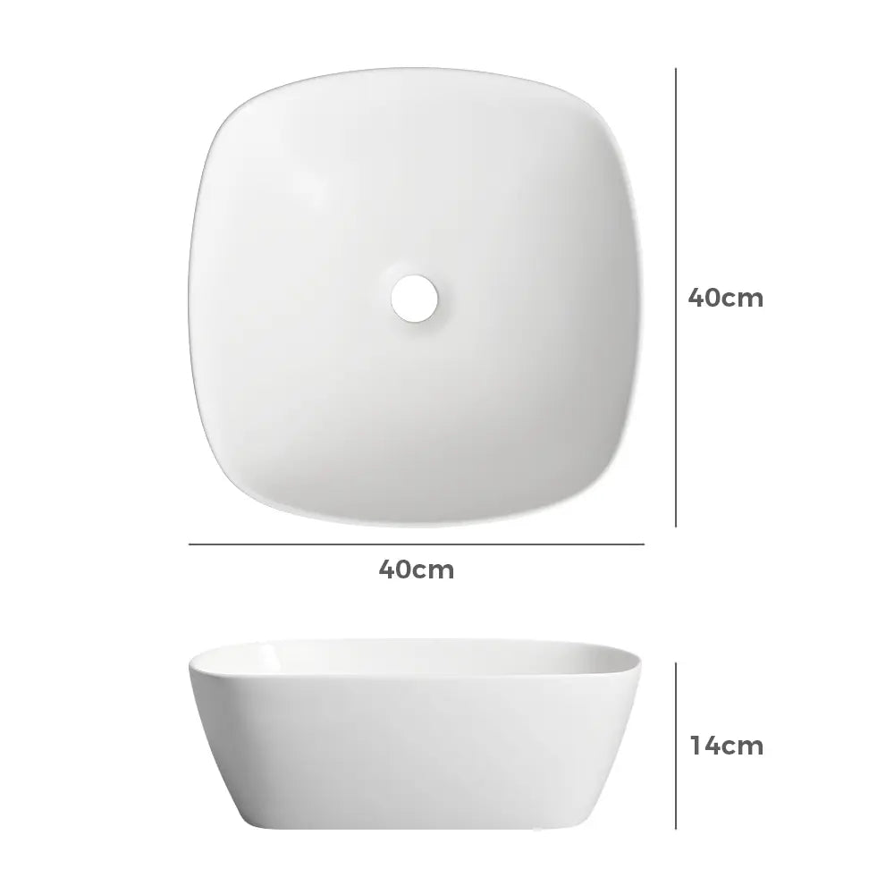 Quay 400mm Matte Square Ceramic Above Counter Basin