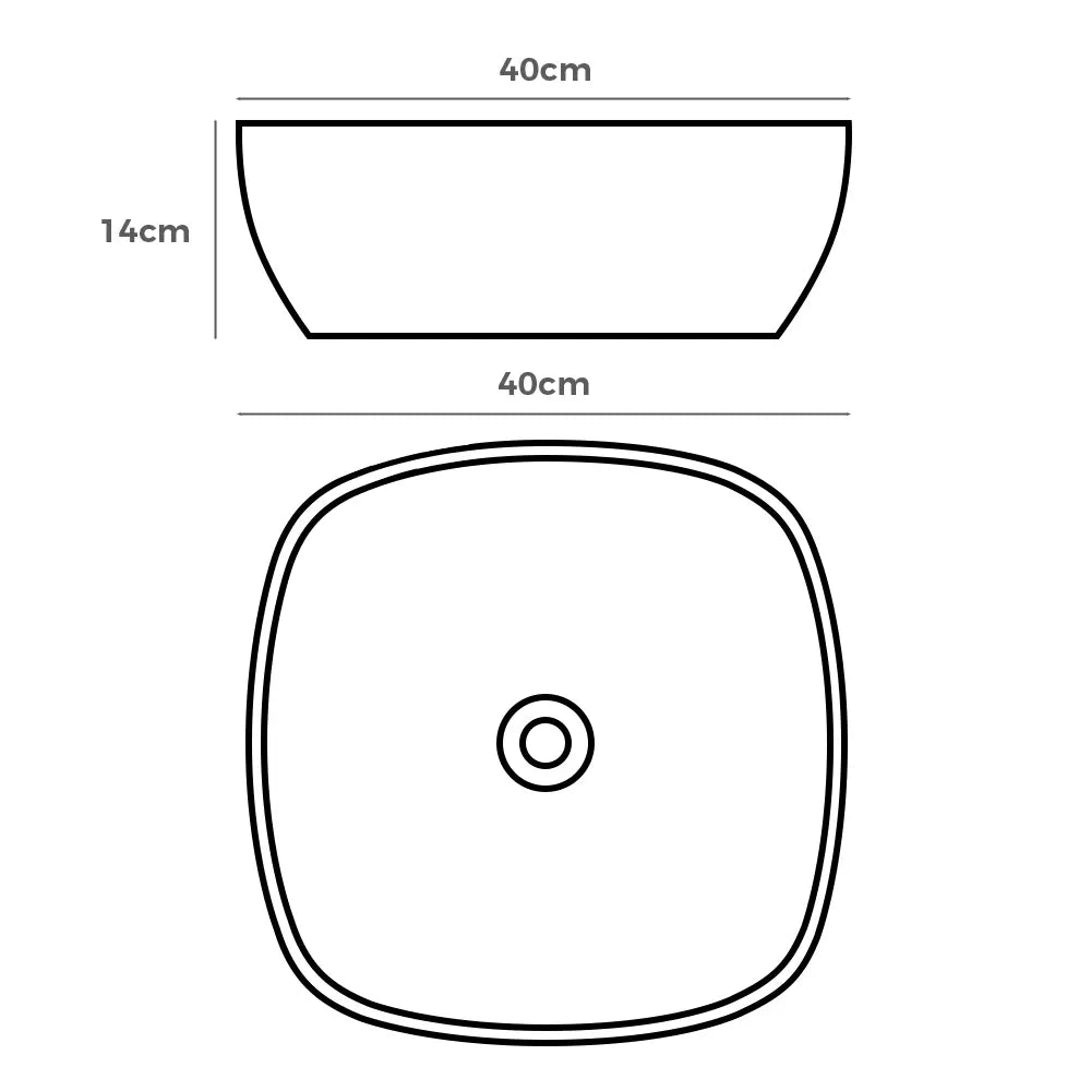 Quay 400mm Matte Square Ceramic Above Counter Basin