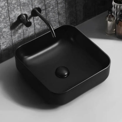 Quay 390mm Matte Square Ceramic Above Counter Basin