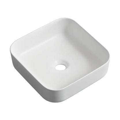 Quay 390mm Matte Square Ceramic Above Counter Basin