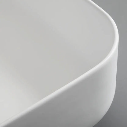 Quay 390mm Matte Square Ceramic Above Counter Basin