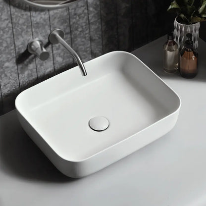 Quay 500mm Matte Rectangle Ceramic Above Counter Basin