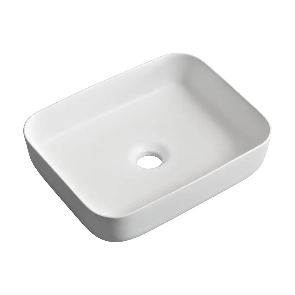 Quay 500mm Matte Rectangle Ceramic Above Counter Basin