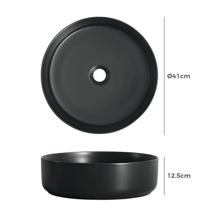 Quay 410mm Matte Round Ceramic Above Counter Basin