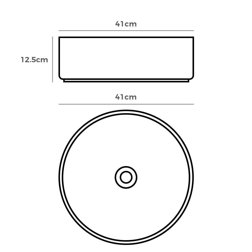 Quay 410mm Matte Round Ceramic Above Counter Basin