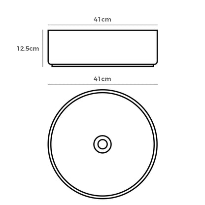 Quay 410mm Matte Round Ceramic Above Counter Basin