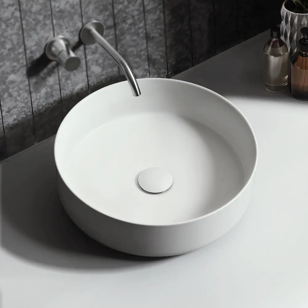 Quay 410mm Matte Round Ceramic Above Counter Basin