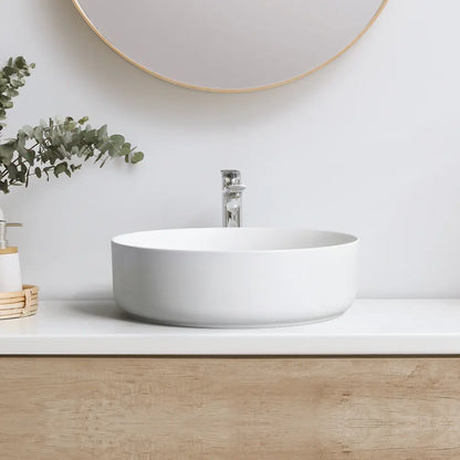 Quay 410mm Matte Round Ceramic Above Counter Basin