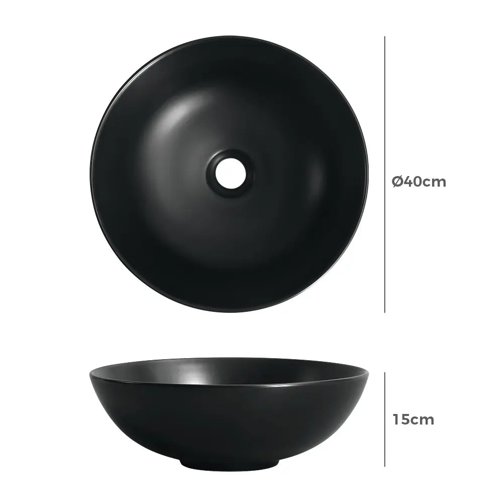 Milan 400mm Matte Round Ceramic Above Counter Basin