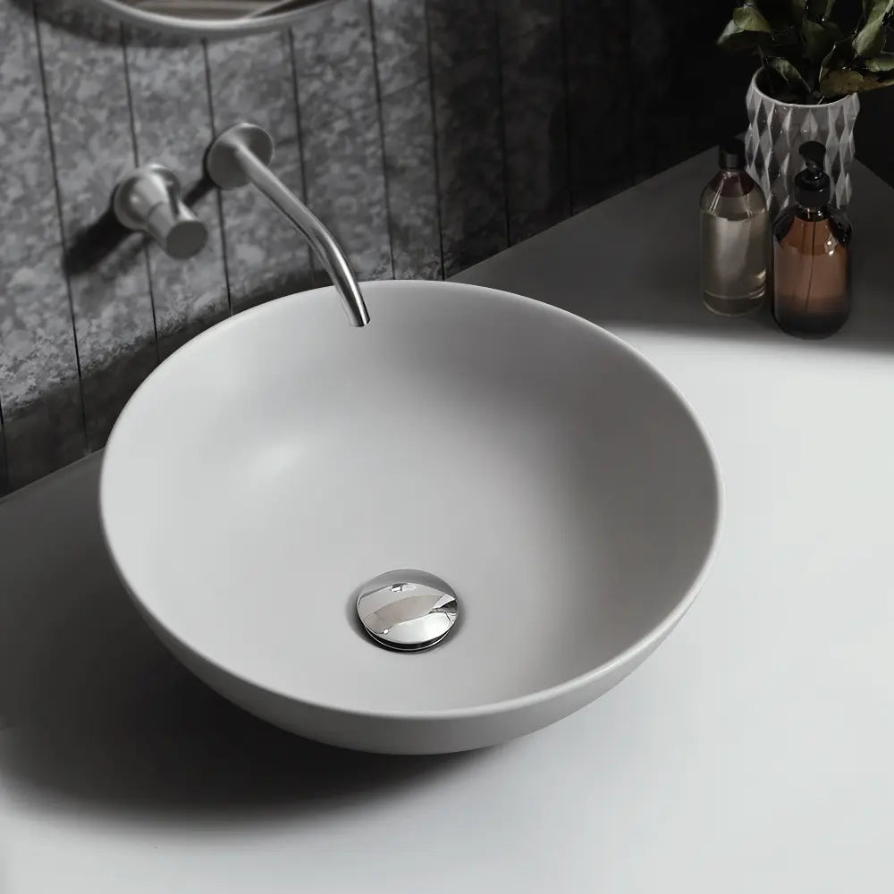 Milan 400mm Matte Round Ceramic Above Counter Basin