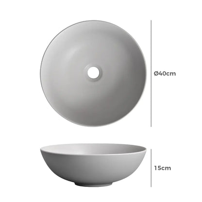 Milan 400mm Matte Round Ceramic Above Counter Basin