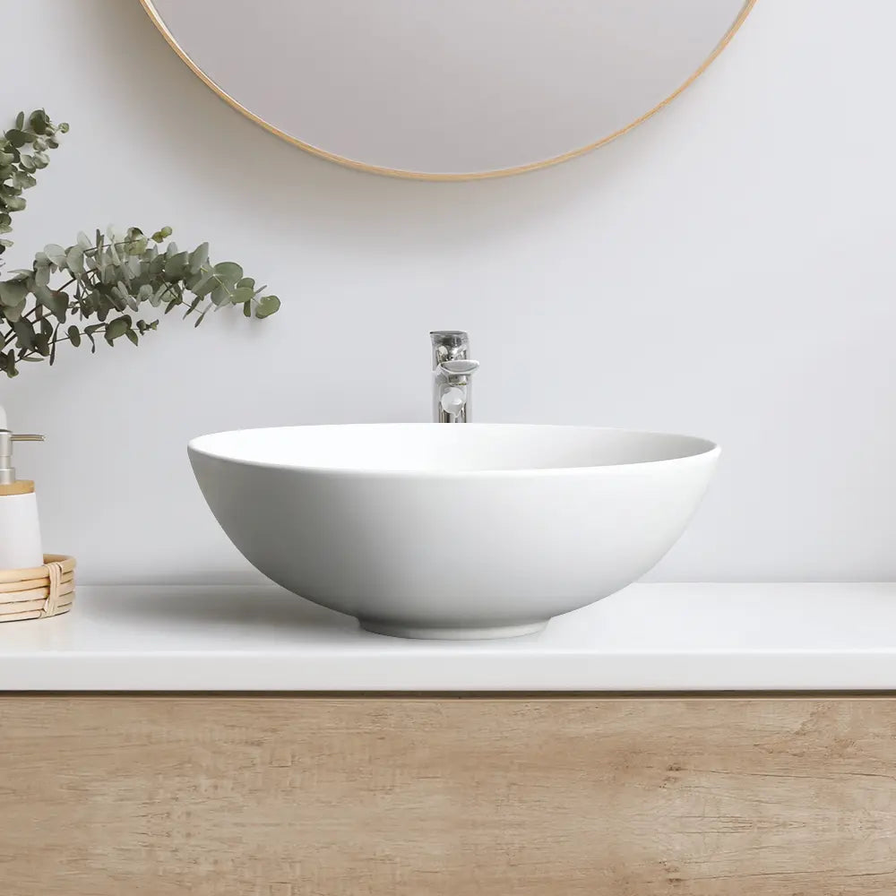 Milan 400mm Matte Round Ceramic Above Counter Basin