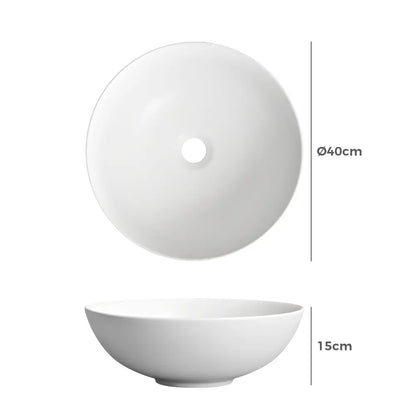 Milan 400mm Matte Round Ceramic Above Counter Basin