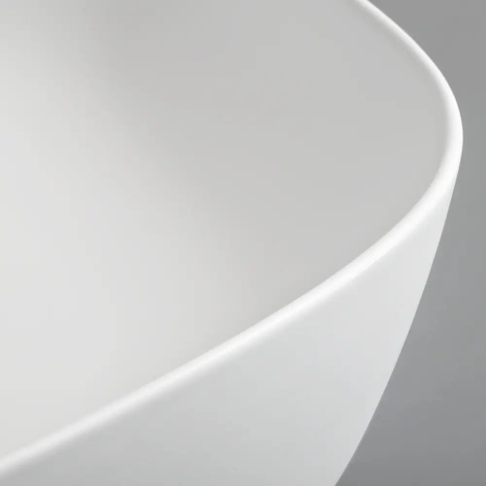 Quay 600mm Matte White Round-Edge Rectangular Ceramic Basin