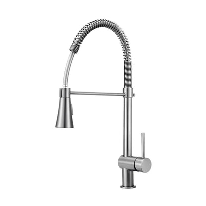 Vivi spring pull down sink mixer tap with flexible hose in silver