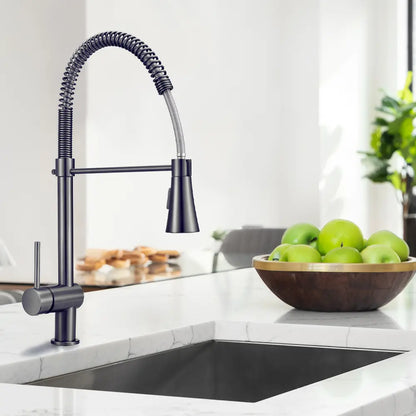 Vivi spring mixer tap with pull-down spout in modern kitchen