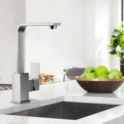 Modern Ivy Slimline Square Mixer Tap installed in kitchen